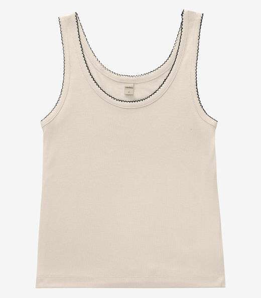 Regata Feminina Ribana de Viscose Rovitex Bege