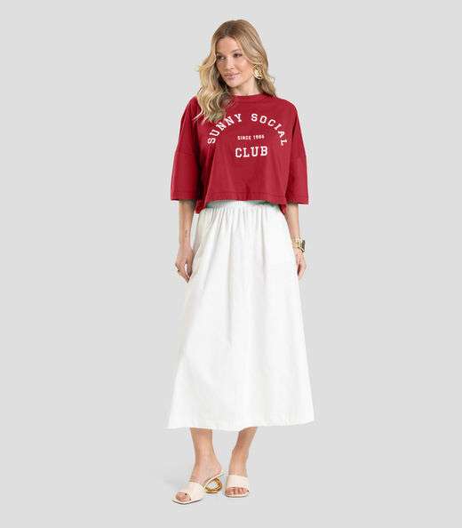 T- Shirt Feminina Cropped Dianna Vermelho