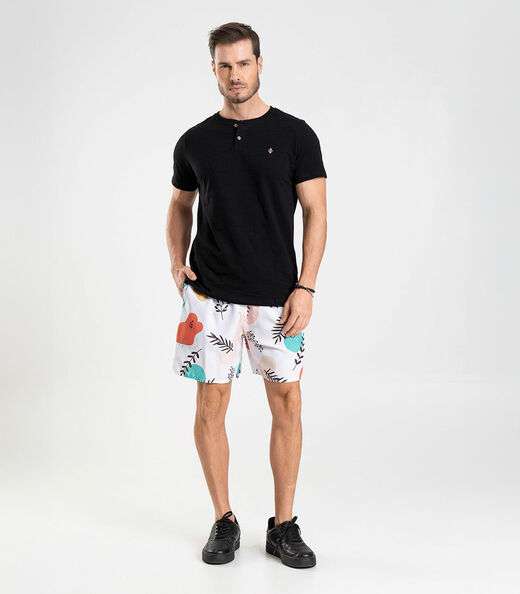 Bermuda Masculina De Microfibra Long Bong Branco