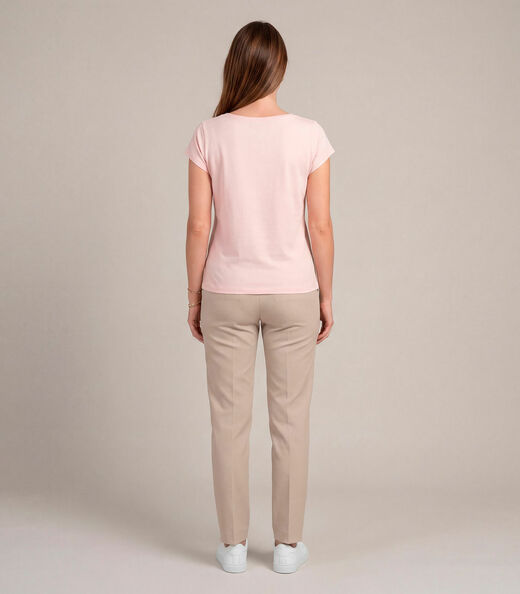 Blusa Feminina Meia Malha Com Estampa Infinita Cor Marrom