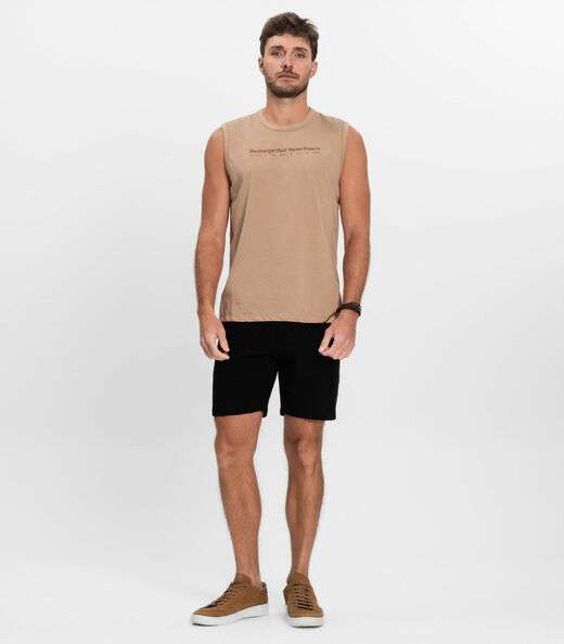 Regata Masculino em Meia Malha Diametro Marrom