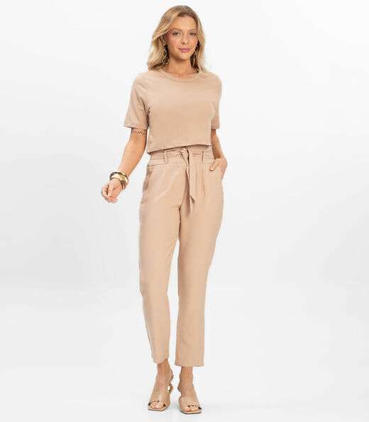 Blusa Cropped Lisa Select Marrom