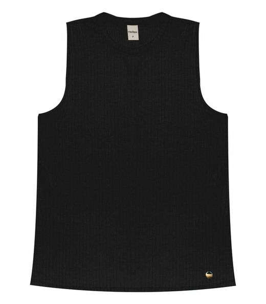 Regata Feminina Ribana Canelada Rovitex Preto