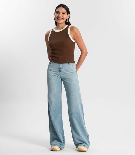 Regata de Ribana Feminina Rovitex Marrom