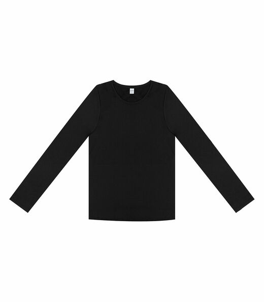 Blusa Manga Longa Feminina Rovitex Preto