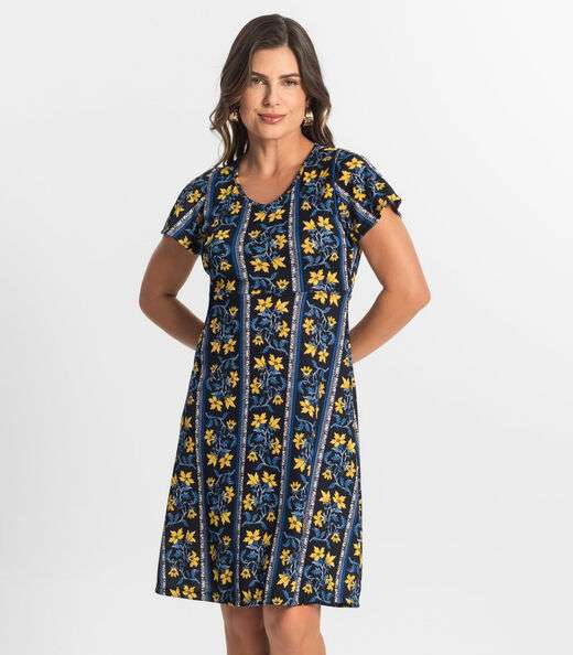 Image_Vestido Feminino Evasê Estampado Select Azul