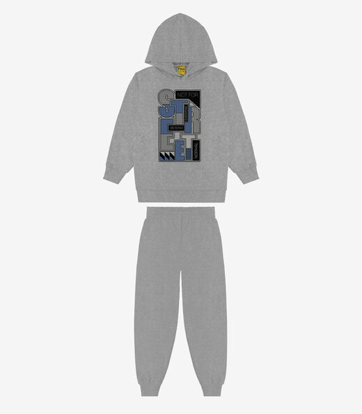 Image_Conjunto Blusão Com Capuz E Calça Rovi Kids Cinza