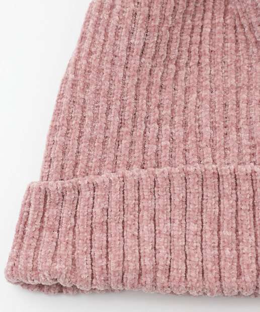 Touca Feminina Chenille Marisa Rosa