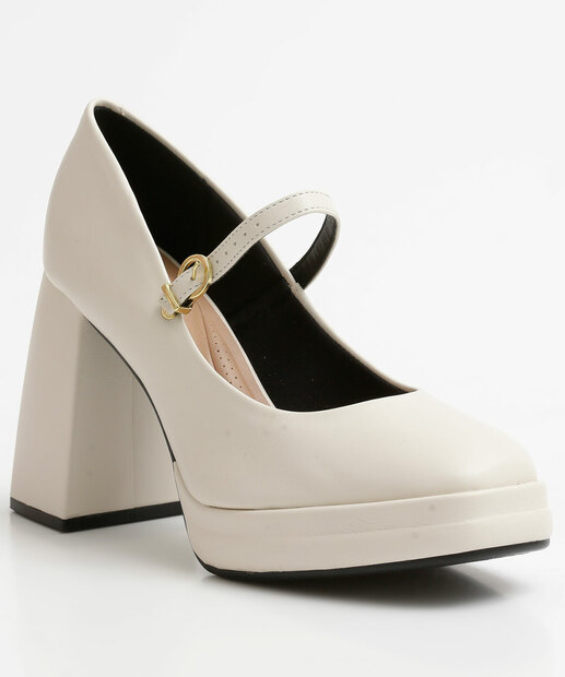 Scarpin Feminino Meia Pata Salto Grosso Beira Rio