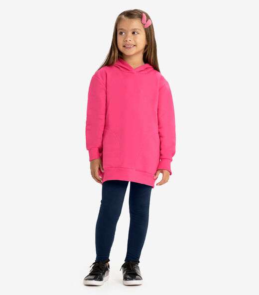 Blusão com capuz e bolso Rovi Kids Rosa