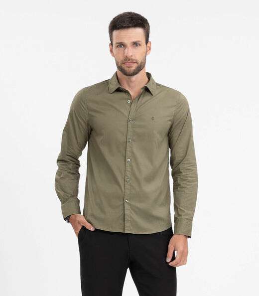Camisa Masculina Manga Longa Diametro Verde