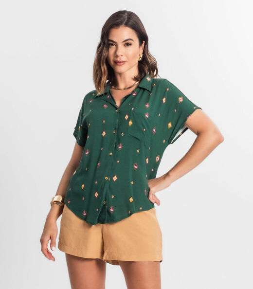 Camisa Feminina Manga Curta Select Verde