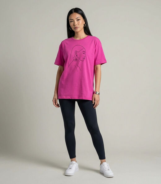 Blusa Feminina Com Estampa Localizada Infinita Cor Rosa