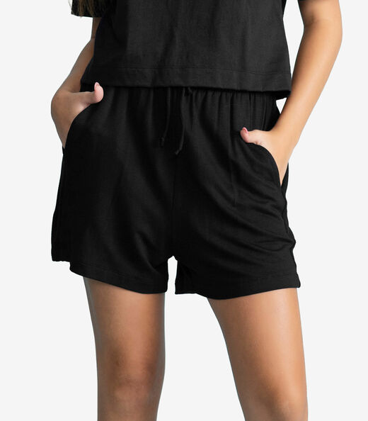 Shorts Feminino Molecotton De Viscose Minty Preto