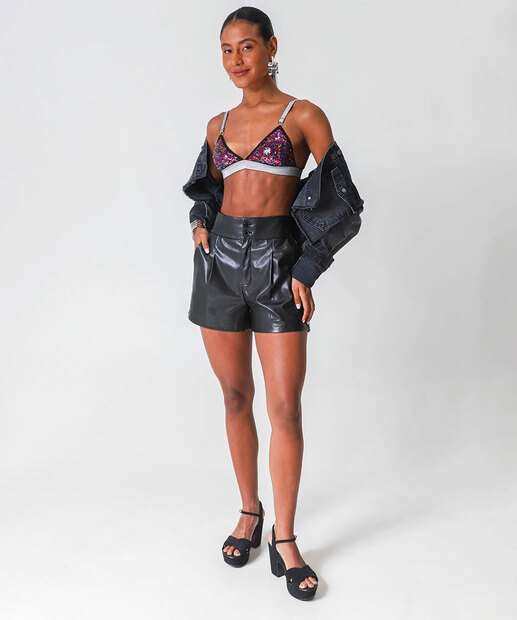 Sutiã Triângulo Sem Bojo Paetê Marisa