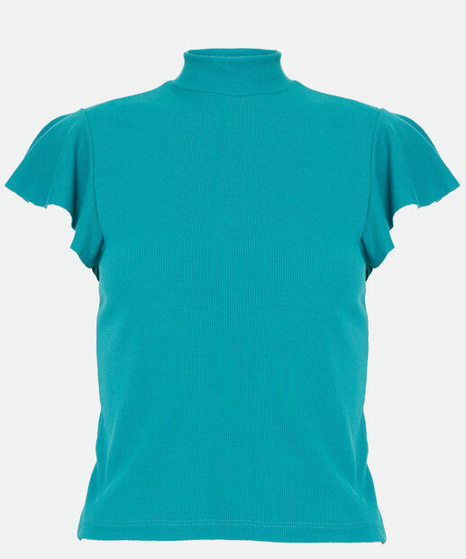 Blusa Feminina Babado Gola Alta Marisa
