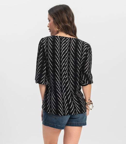 Blusa Manga Curta Infinita Cor Preto