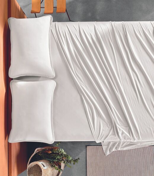 Lençol Queen Malha Fio Penteado Altenburg Branco