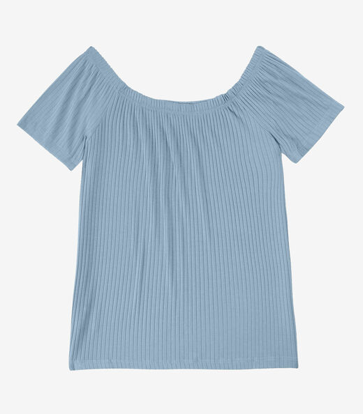Blusa Feminina Canelada Infinita Cor Azul