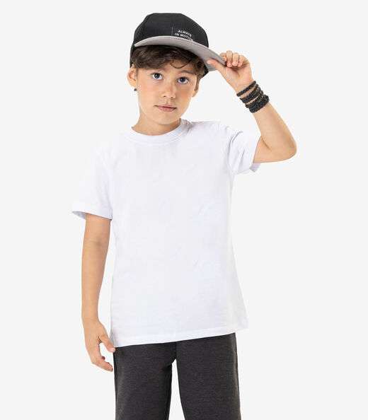 Image_Camiseta Infantil Masculina Básica Rovitex Kids Branco