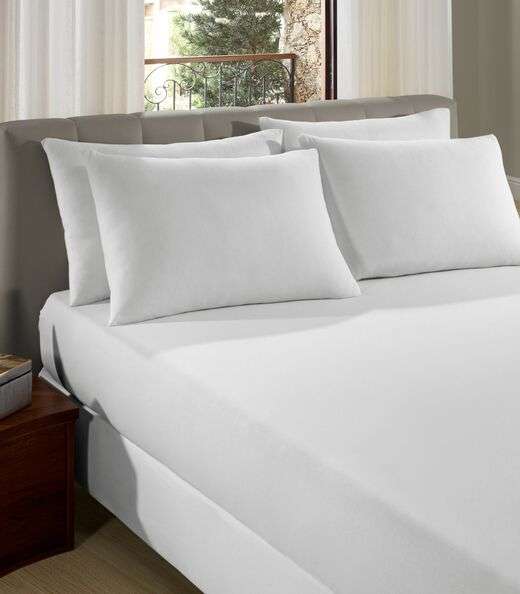 Lençol Casal Premium Fio Penteado Liso Vivaldi Branco