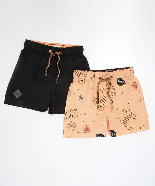 Kit Bermudas Infantil Surf Tigre MR Tam 1 a 4