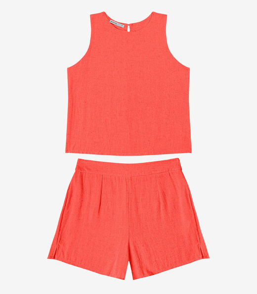 Conjunto Regata com Shorts Feminino Endless Rosa