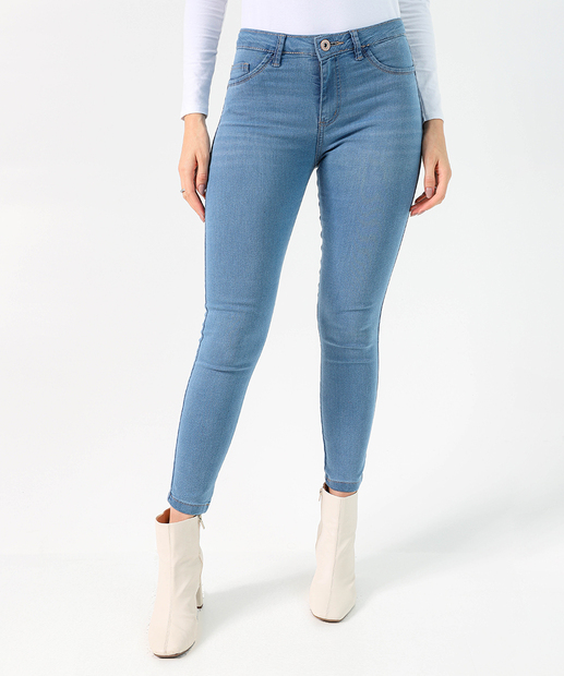 Calça Jeans Skinny Feminina Cintura Média Biotipo Azul