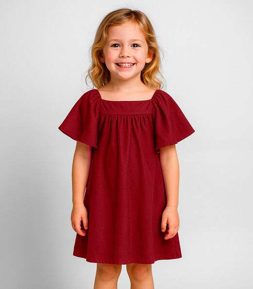Image_Vestido Infantil em Viscose Infinita Cor Laranja