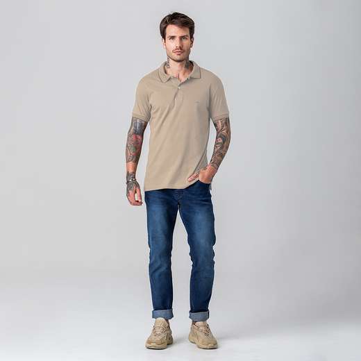 Camisa Polo Básica Masculina Rock e Soda