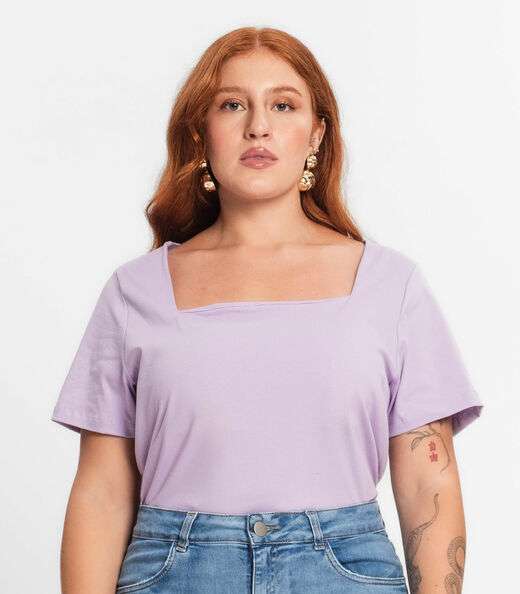 Blusa Feminina Plus Size Secret Glam Roxo