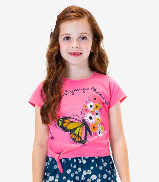Conjunto Blusa com Shorts Rovi Kids Rosa