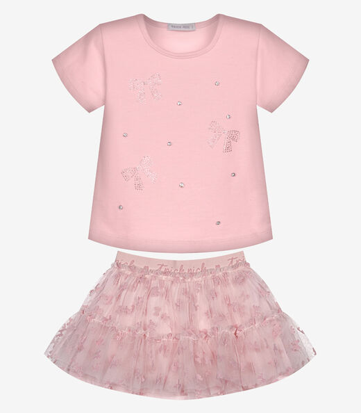 Conjunto Feminino Blusa Com Saia Trick Nick Rosa