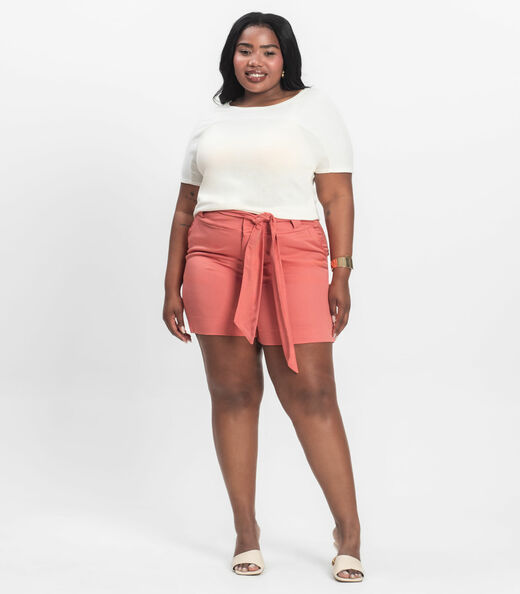 Blusa Visco Tricot Plus Size Secret Glam Bege