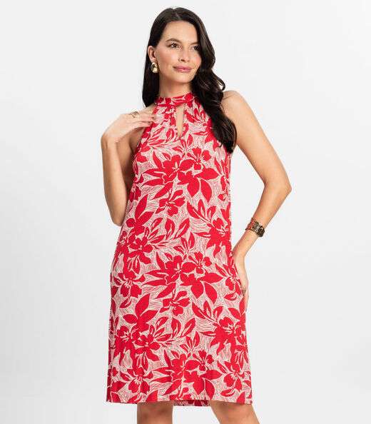 Image_Vestido Curto em Viscotorcion Rovitex Vermelho