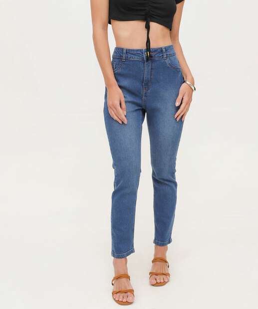 Calça Jeans Skinny Feminina Cintura Alta