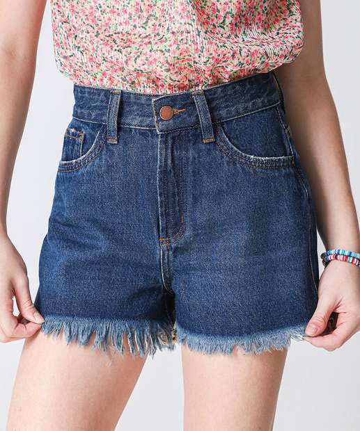 Short Juvenil Jeans Barra Desfiada Marisa Tam 10 a 16