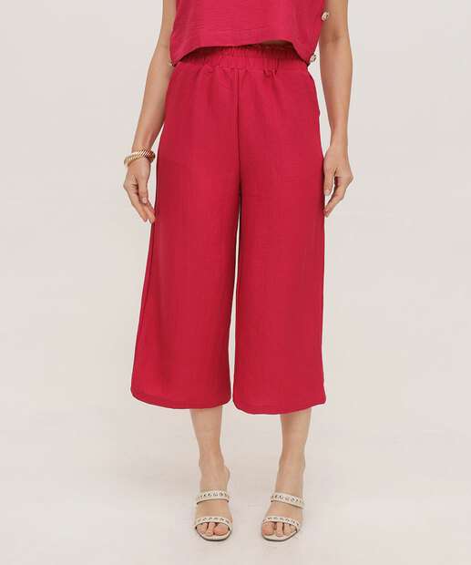 Calça Pantacourt Feminina Marisa Rosa
