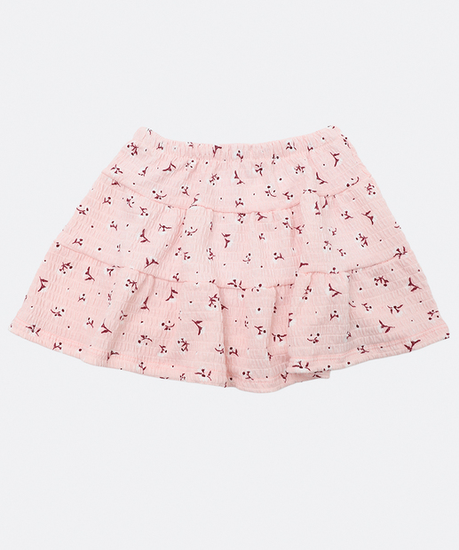 Saia Infantil Feminina Estampada Marisa Rosa Tam 1 a 3