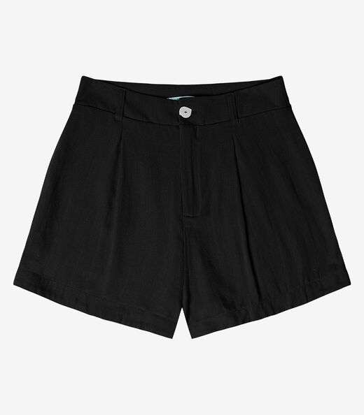 Shorts Feminino Em Linho Endless Preto