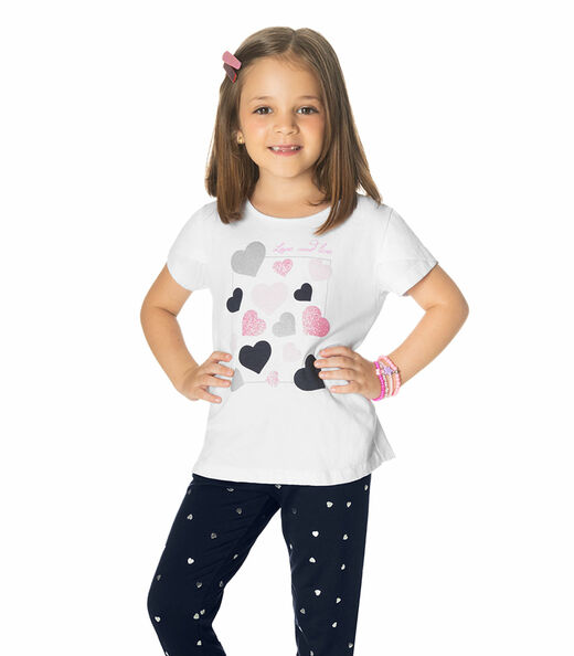 Conjunto Infantil Blusa Com Legging Rovi Kids Branco