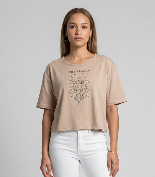 Image_Blusa Feminina Com Estampa Localizada Infinita Cor Marrom