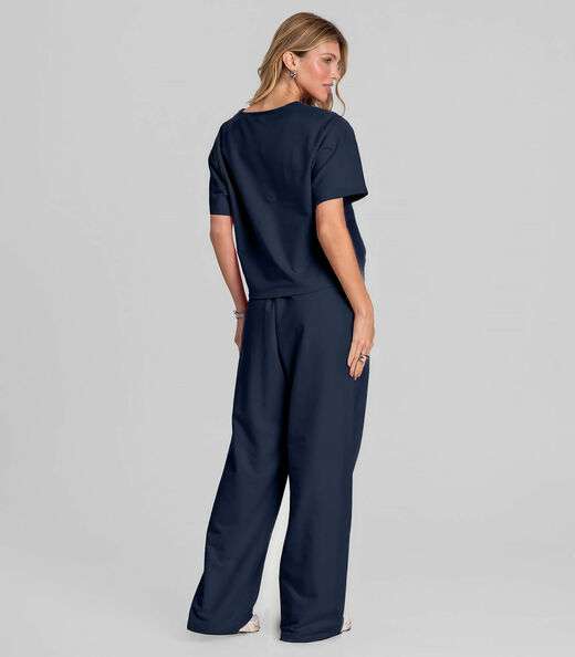 Conjunto Feminino em Molecotton Dianna Azul