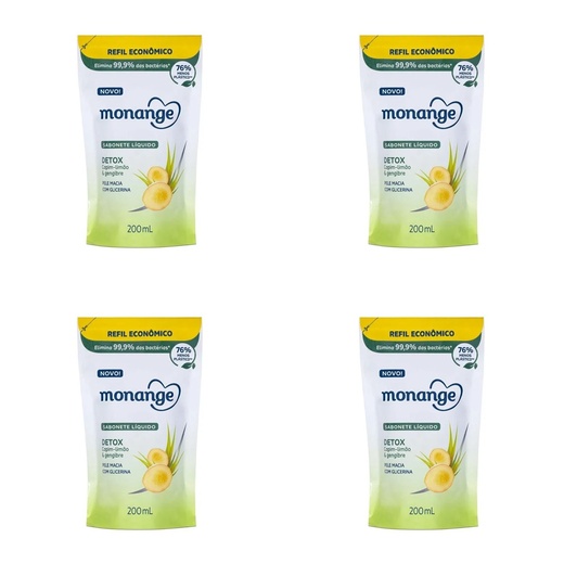 Image_Kit c/4 Sabonetes Liquido Monange 200ml Refil Detox