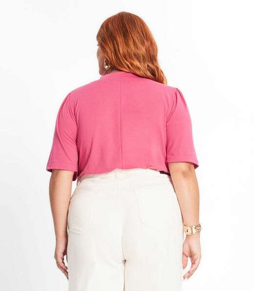 Blusa Feminina Plus Size Em Malha Soft Secret Glam Rosa