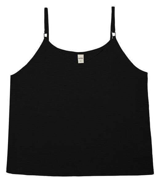 Blusa De Alça Regulável Em Air Flow Poá Rovitex Preto