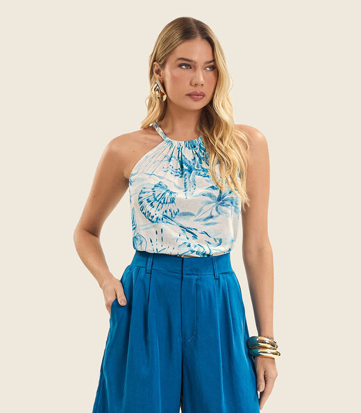 Image_Blusa de Alça Feminina em Meia Malha Endless Azul