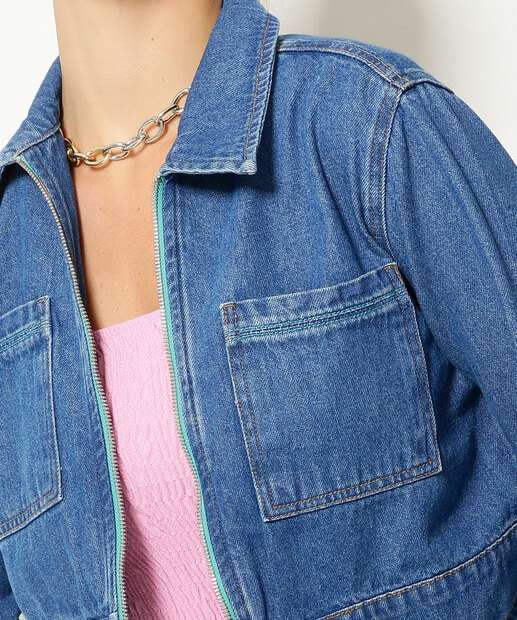 Jaqueta Feminina Jeans Cropped Marisa