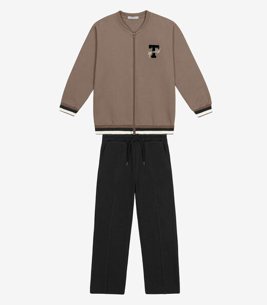Conjunto Jaqueta com Calça Masculino Trick Nick Marrom