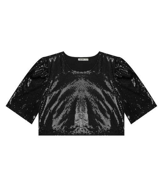 Blusa Feminina Plus Size Em Paetê Secret Glam Preto